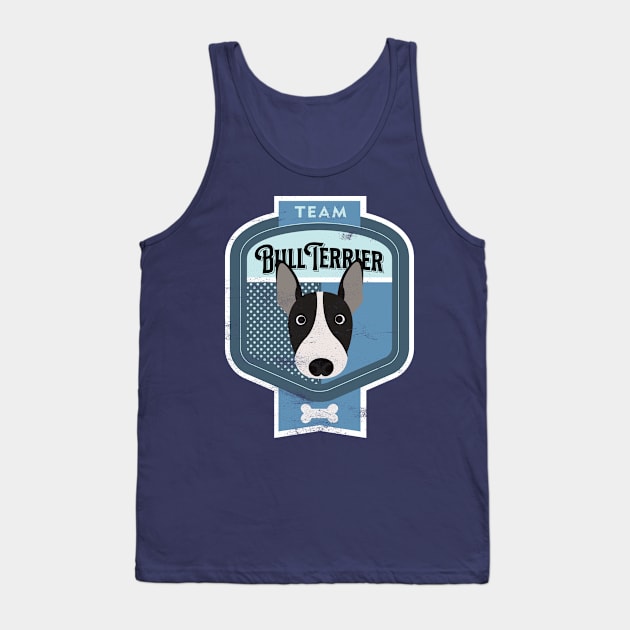 Team Bull Terrier - Distressed English Bull Terrier Beer Label Design Tank Top by DoggyStyles